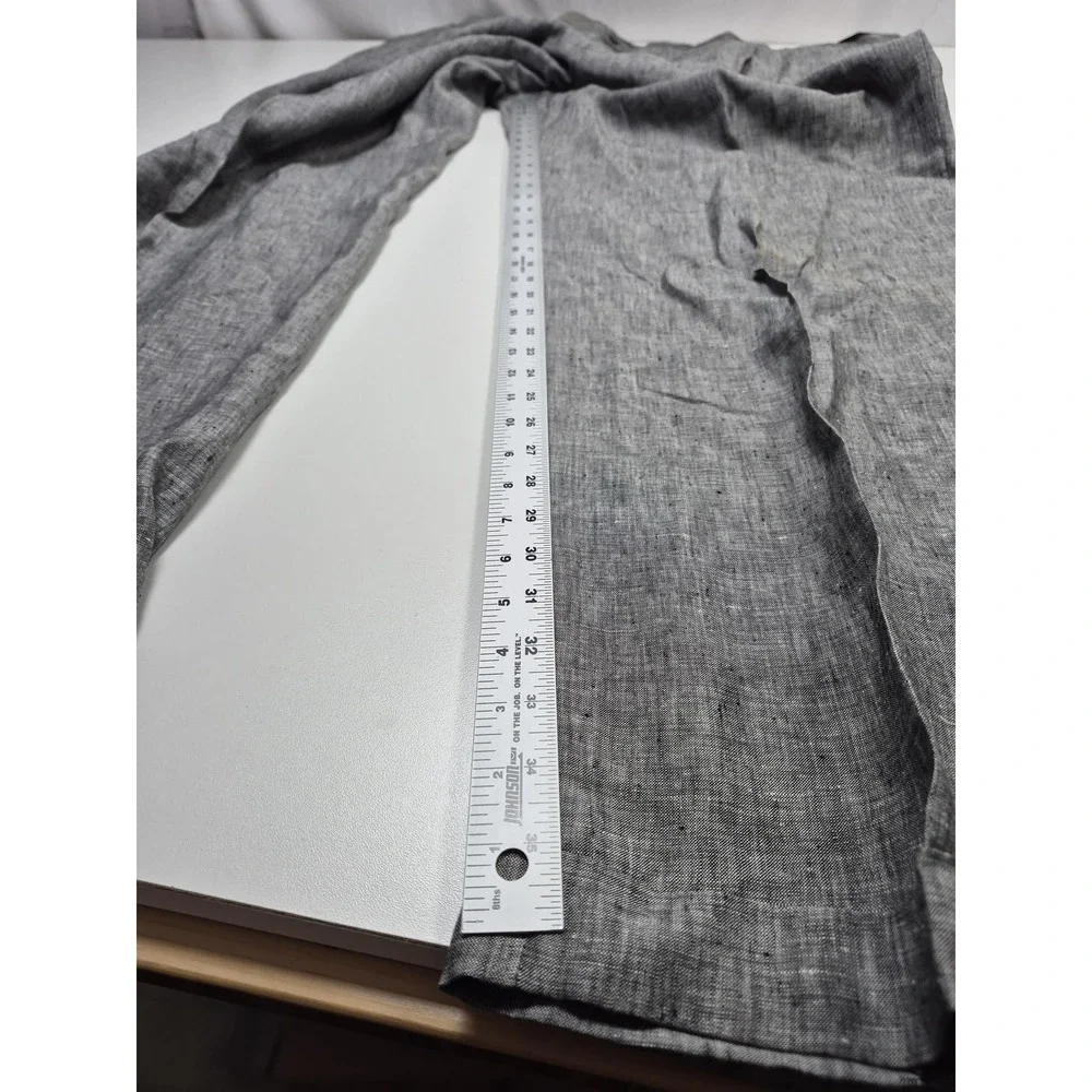 Dreams Dress Pants Mens 51x36 Gray Linen Pleated Relaxed Big Tall Casual NWT